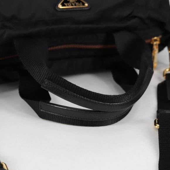 PRADA Hand Bag Nylon 2way Black Gold Auth yk19352V - Picture 7 of 16